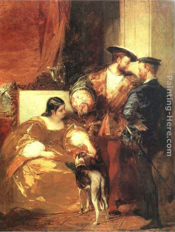 Francis I and the Duchess of Etampes painting - Richard Parkes Bonington Francis I and the Duchess of Etampes art painting